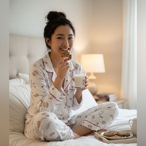 BedHead White Cookie Print Pajama Set